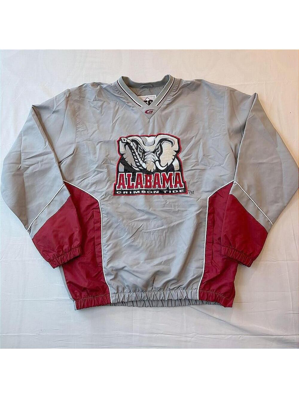 Vintage 90s Alabama Crimson Tide Big Al Embroidered Pullover Windbreaker Size XL